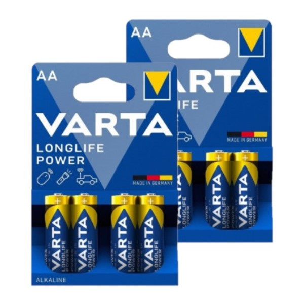 Varta Longlife Power AA / MN1500 / LR06 Alkaline Batterij 8 stuks  AVA00490 - 1