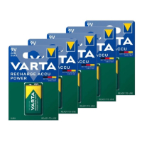 Varta Oplaadbare 9V / E-block / 6HR61 Ni-Mh Batterij (5 stuks, 200 mAh)  AVA00351