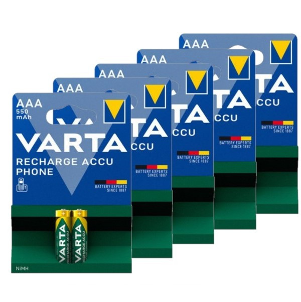 Varta Oplaadbare AAA / HR03 Ni-Mh Batterijen (10 stuks, 550 mAh)  AVA00672 - 1