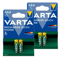 Varta Oplaadbare AAA / HR03 Ni-Mh Batterijen (4 stuks, 550 mAh)  AVA00674