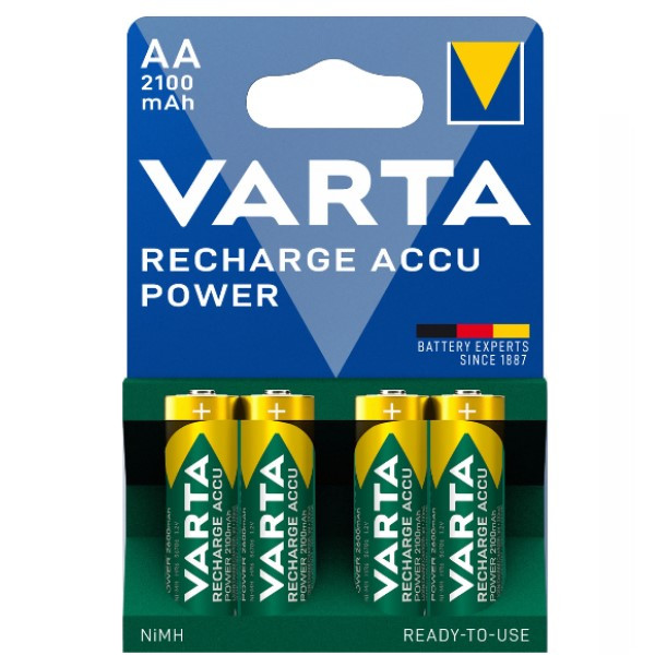 Varta Oplaadbare AA / HR6 Ni-Mh Batterijen (4 stuks, 2100 mAh)  AVA00152 - 1