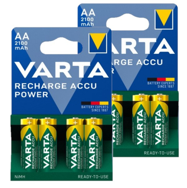 Varta Oplaadbare AA / HR6 Ni-Mh Batterijen (8 stuks, 2100 mAh)  AVA00675 - 1