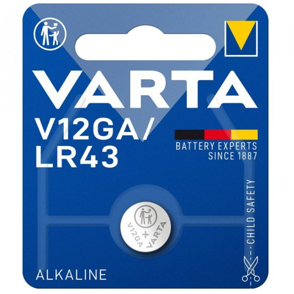 Varta V12GA / LR43 / 186 Alkaline knoopcel batterij 1 stuk  AVA00142 - 1
