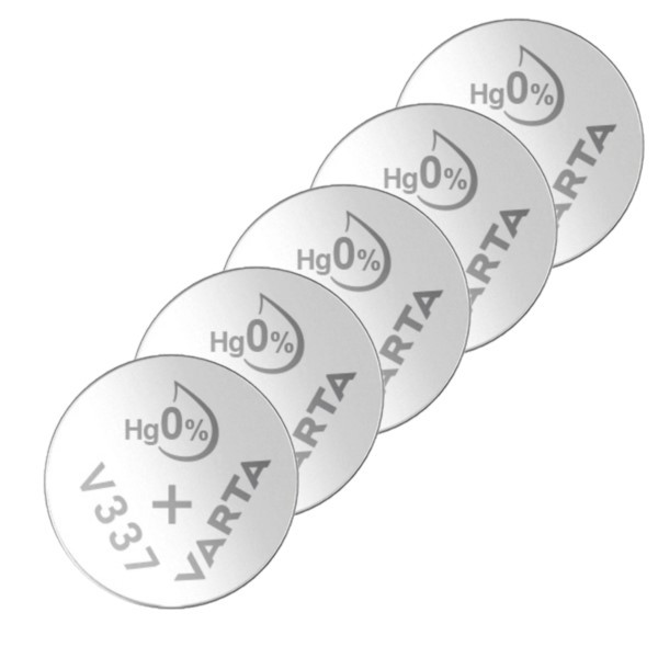 Varta V337 / SR416SW / SR416  zilveroxide knoopcel batterij 5 stuks  AVA00553 - 1