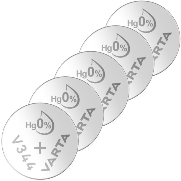 Varta V344 / SR1136SW / SR42 zilveroxide knoopcel batterij 5 stuks  AVA00552 - 1