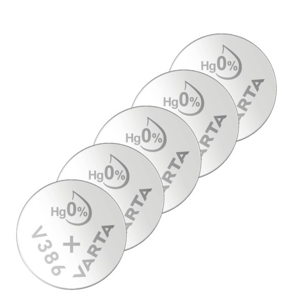 Varta V386 / SR1142W / SR43 zilveroxide knoopcel batterij 5 stuks  AVA00572 - 1
