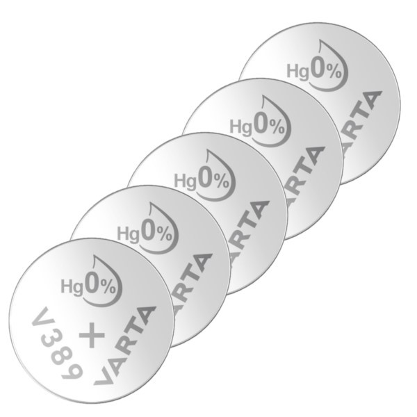 Varta V389 / SR1130W / SR54 zilveroxide knoopcel batterij 5 stuks  AVA00566 - 1