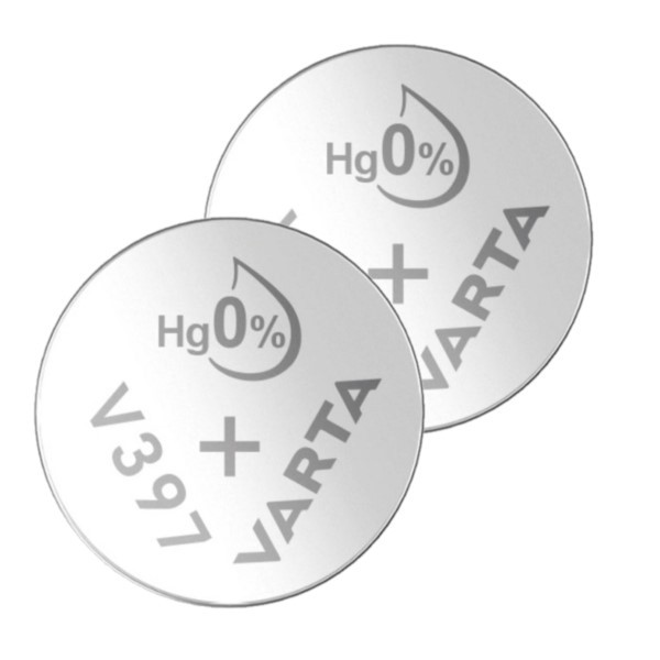 Varta V397 / SR726SW / SR59 zilveroxide knoopcel batterij 2 stuks  AVA00639 - 1
