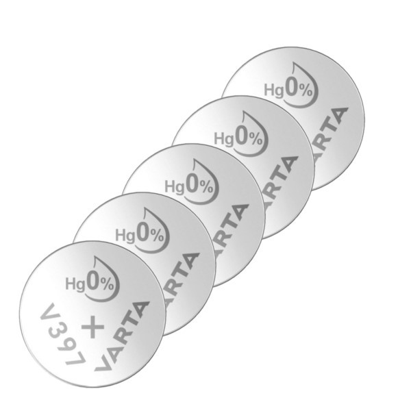 Varta V397 / SR726SW / SR59 zilveroxide knoopcel batterij 5 stuks  AVA00637 - 1