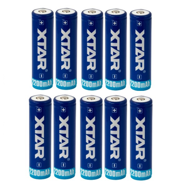 XTAR 10 x XTAR 18650 batterij (3.7 V, 2200 mAh, 5A)  AXT00030 - 1