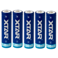 5x XTAR 18650 batterijen