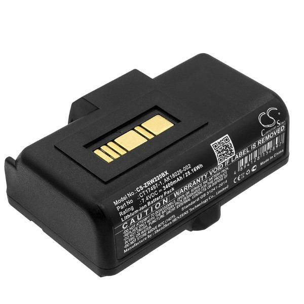 Zebra CT17497-1 / AK18026-002 accu (7.4 V, 3400 mAh, 123accu huismerk)  AZE00144 - 1