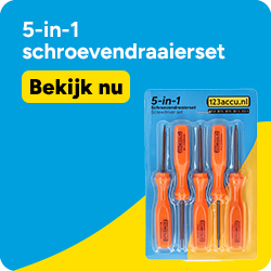 5-in-1 schroevendraaierset (123accu huismerk) 5-in-1 schroevendraaierset (123accu huismerk)